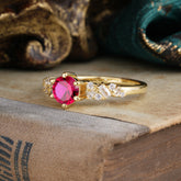 0.8 Carat 6 Prong Round Cut Ruby Classic Engagement Wedding Ring